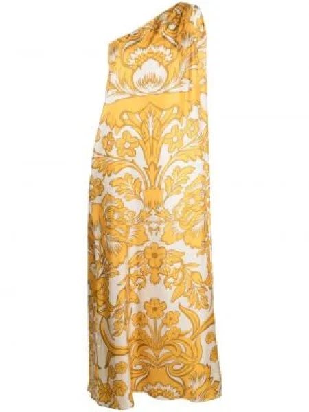Rochie maxi La Doublej de mătase cu model floral cu imagine