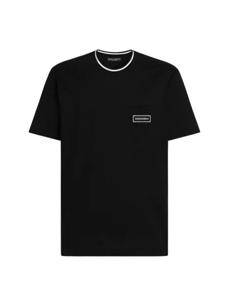Koszulka Dolce&gabbana z dżerseju z logo czarna