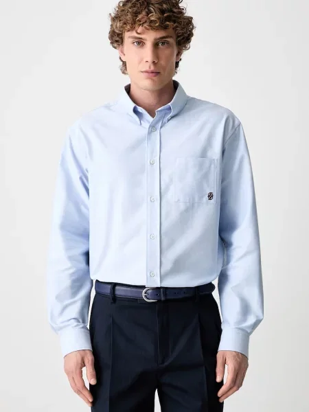 Drôle de Monsieur férfi ing La Chemise Oxford kék
