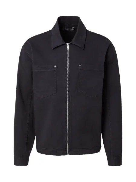 Abercrombie & Fitch Prehodna jakna denim črn