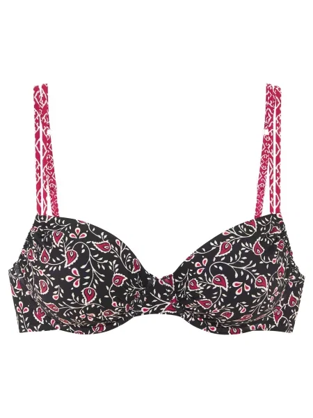 LASCANA Sutien costum de baie magenta / negru alb