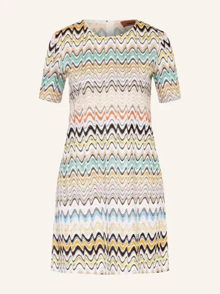 Missoni Sukienka Z Dzianiny beige czarna