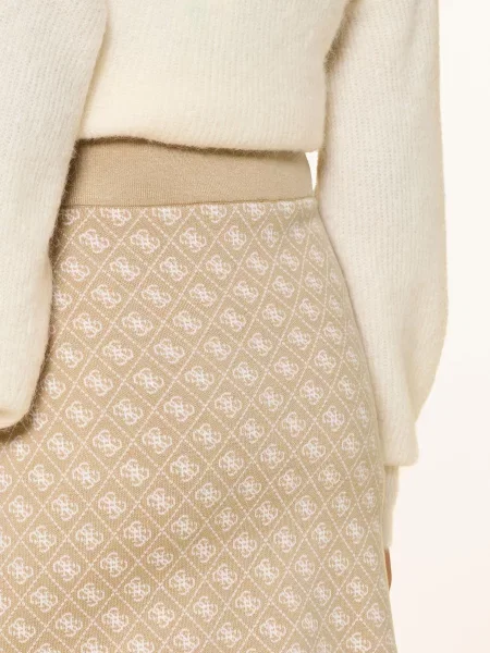 Spódnica mini z dodatkiem wełny model ‘AUBREY’ Guess beżowa