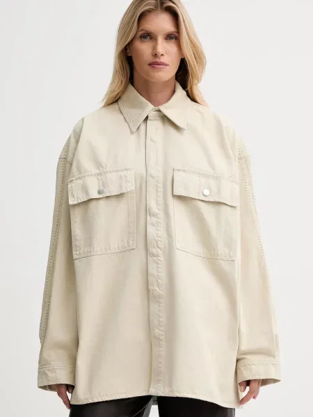 Jeans srajca Nanushka bež