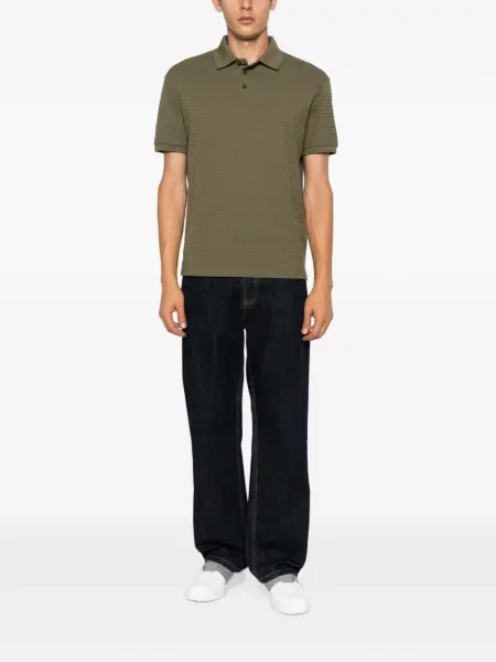 Μικρός polo Emporio Armani ζακάρ με αυτόγραφο πράσινο