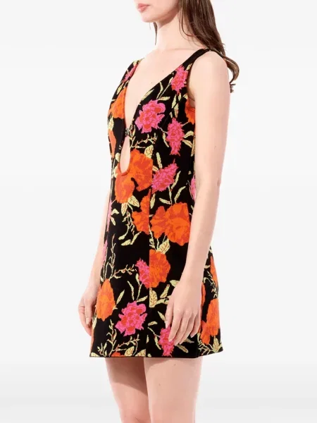 Rochie Balenciaga cu model floral cu imagine negru