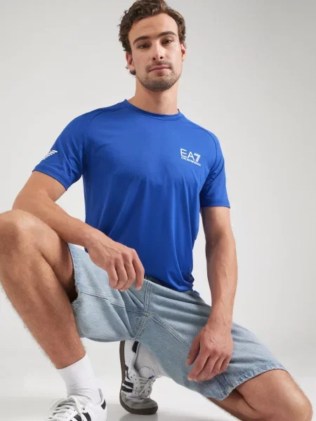 Emporio Armani Funkcionalna majica modra bela