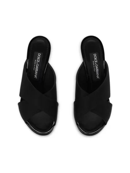 Klapki Dolce And Gabbana skórzane czarne