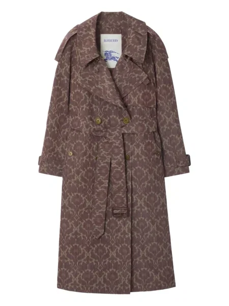 Trencz Burberry z nadrukiem brązowy