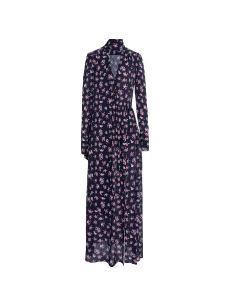 Rochie Cuanna cu model floral cu imagine cu legături albastru