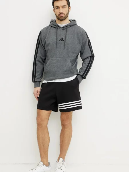 Adidas bluza Essentials z kapturem z aplikacją szary