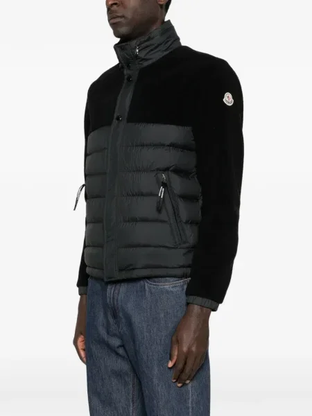 Geacă Moncler din fleece negru