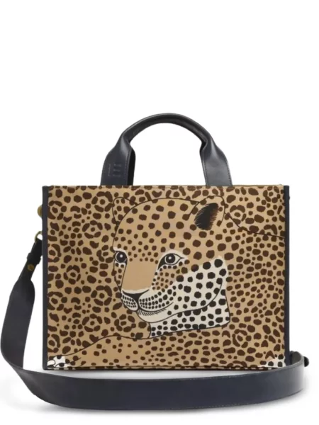 Geantă shopper Inoui Editions cu imagine cu model leopard