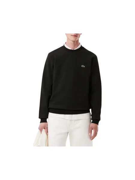 Bluza Lacoste z długim rękawem polarowa czarna