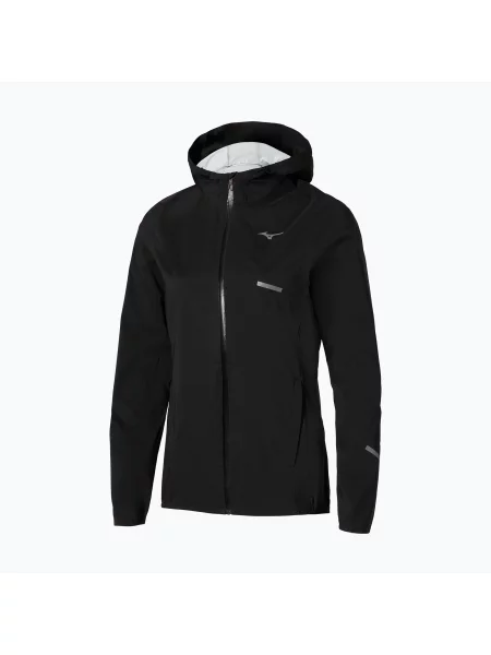 Geacă de alergare pentru femei Mizuno Trail Waterproof Hooded black negru