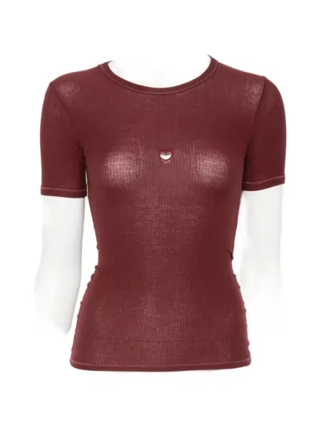 Tricou Baserange cu motiv cu inimi roșu