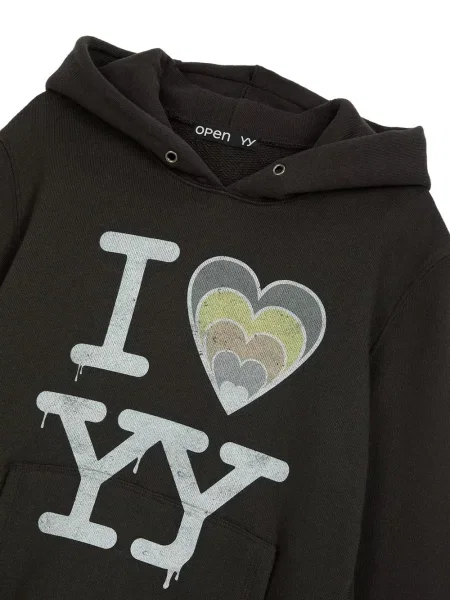 Hoodie Open Yy με σχέδιο μαύρο