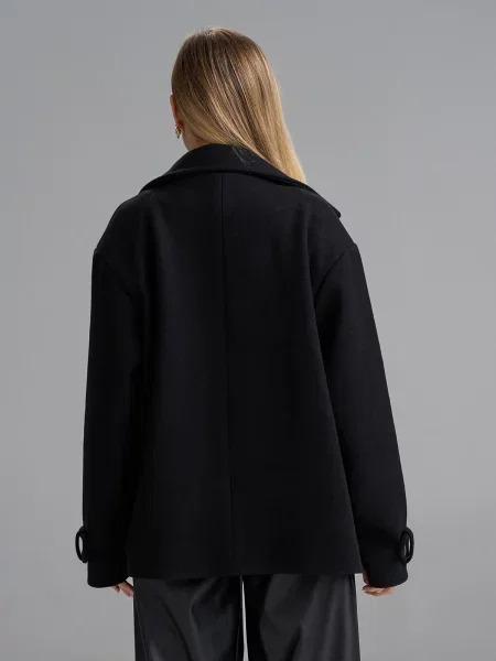 Пальто ISSA Plus кашемір чорний