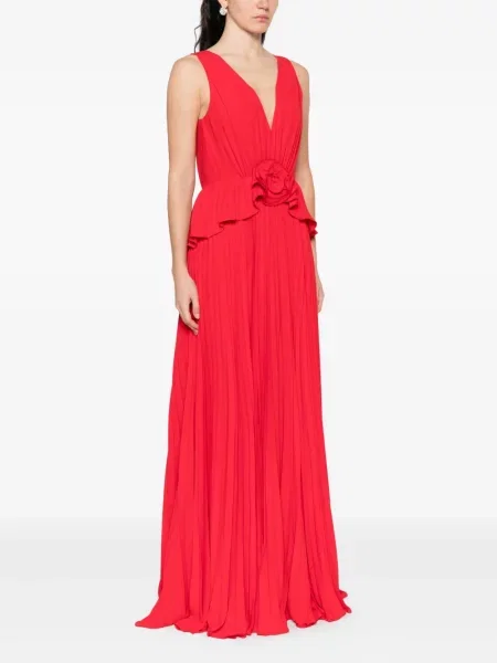 Rochie maxi Nissa plisată de costum roșu
