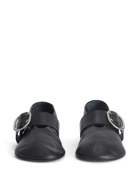 Kožne balerinke Jil Sander crna