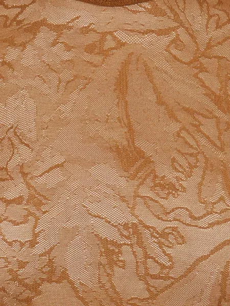 Bluzka David Koma w kwiatki koronkowa brązowa