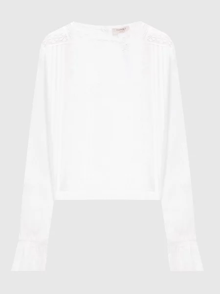 Блуза з мереживом Twinset біла