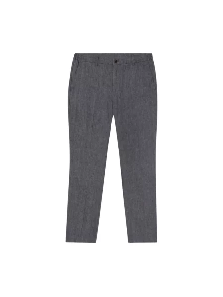 Lniane spodnie Brooks Brothers szare