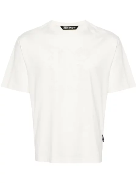 Tricou Palm Angels cu broderie alb