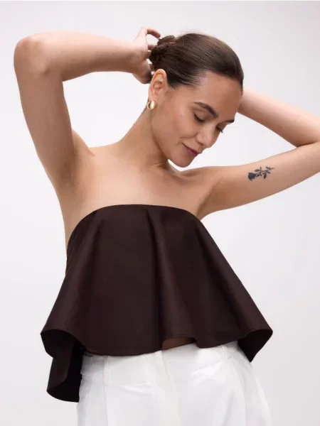 Reserved Топ без рукавів темно коричневий