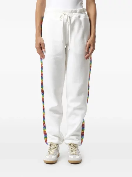 Pantaloni Marc Jacobs cu dungi alergare alb