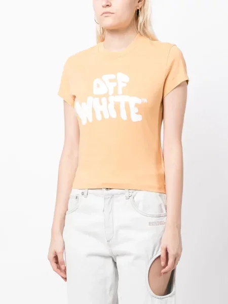 Μικρός μπλούζα Off-white με σχέδιο λευκό