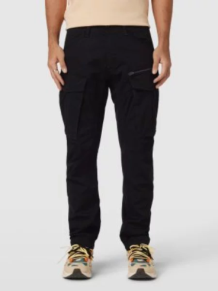 Spodnie cargo o kroju regular tapered fit z dodatkiem streczu model ‘Rovic’ G-star Raw czarne