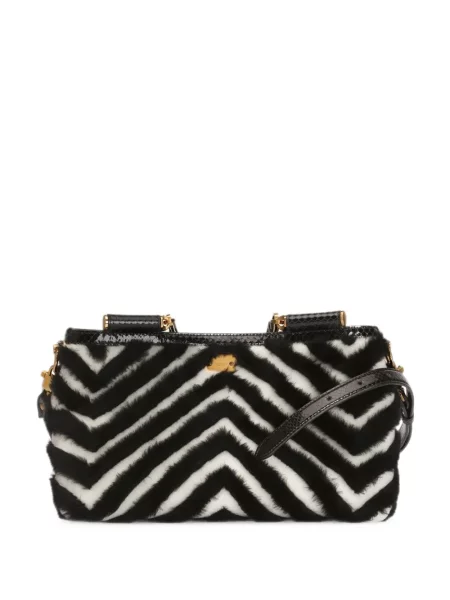 Geanta crossbody Dolce & Gabbana cu blană negru