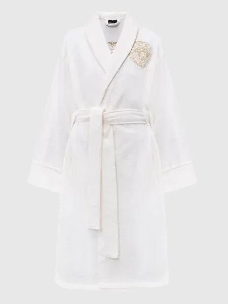 Махровий халат Medusa Gala з льоном Versace білий