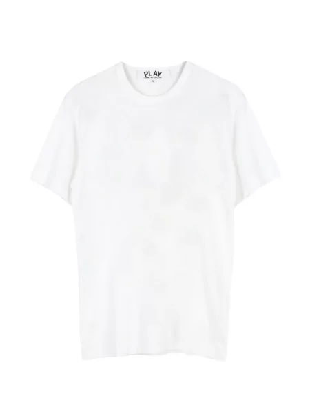 Tricou Comme Des Garcons Play cu motiv cu inimi alb