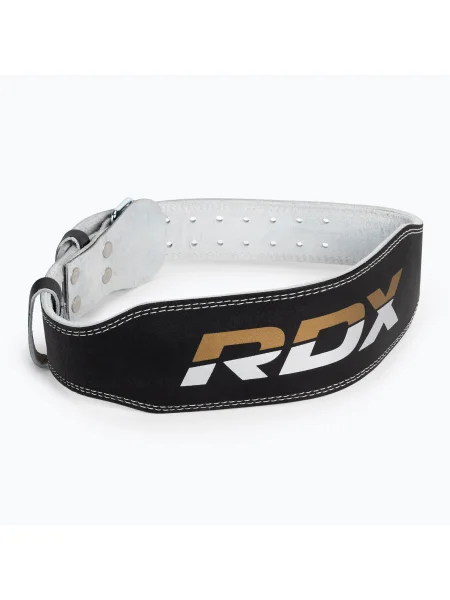 RDX Belt 4 Кожен за вдигане на тежести черен