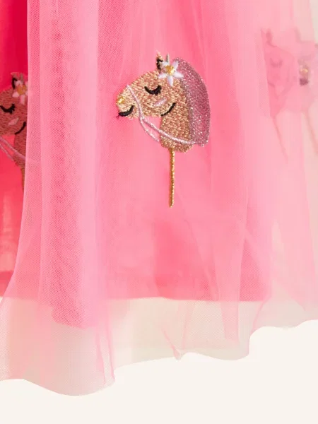 Danamade Sukienka Z Mieszanki Materiałów rosa różowa