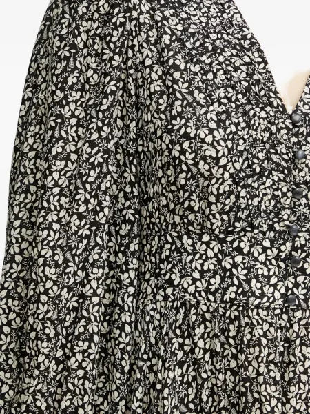 Rochie maxi Ivy Oak cu model floral cu imagine de costum negru