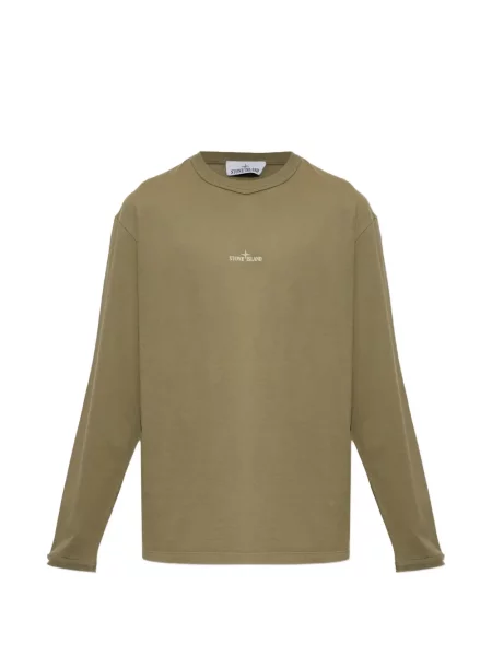 Lung tricou Stone Island cu imagine verde