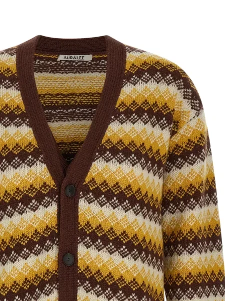 Cardigan Auralee din jacard roșu
