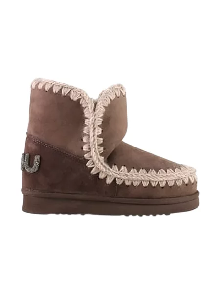Buty do kostki Mou skórzane brązowe