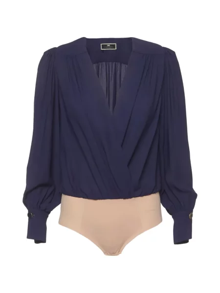 Lung body Elisabetta Franchi drapat albastru