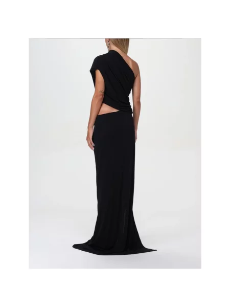 Sukienka Dsquared2 z falbankami biznesowa czarna