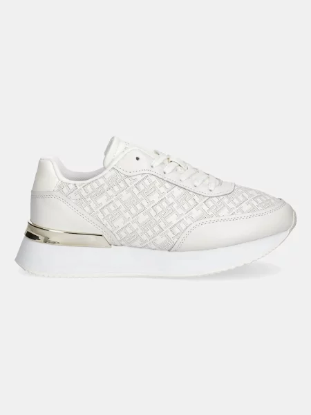 Kožené tenisky Tommy Hilfiger CHIC MONOGRAM RUNNER béžová