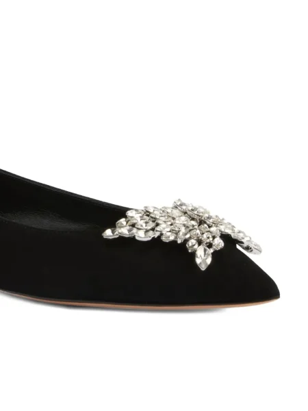 Zomšinės balerinos Giuseppe Zanotti su kristalais juoda