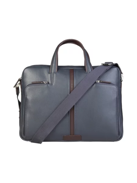 Torba na laptopa Piquadro skórzana niebieska