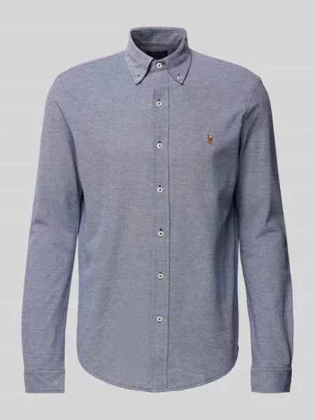 Koszula casualowa o kroju slim fit z wyhaftowanym logo Polo Ralph Lauren granatowa
