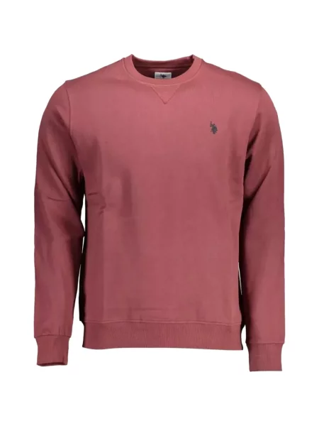 Hanorac crewneck U.s. Polo Assn. cu broderie cu decolteu rotund roșu