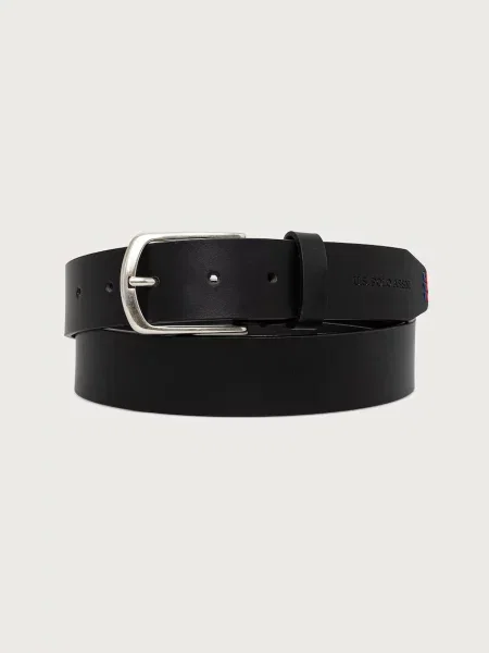 U.S. Polo Assn. curea pentru bărbați din piele SILVER LAKE negru
