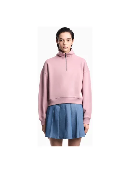 Bluza Emporio Armani z dżerseju z logo różowa